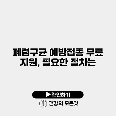 폐렴구균 예방접종 무료 지원, 필요한 절차는?