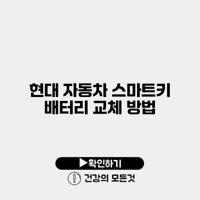 현대 자동차 스마트키 배터리 교체 방법