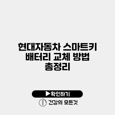 현대자동차 스마트키 배터리 교체 방법 총정리
