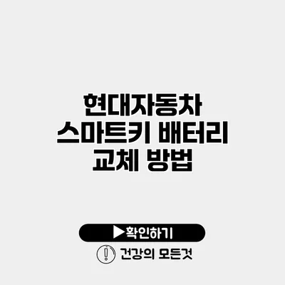 현대자동차 스마트키 배터리 교체 방법