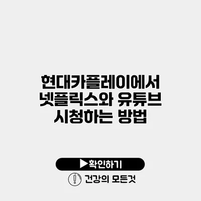 현대카플레이에서 넷플릭스와 유튜브 시청하는 방법